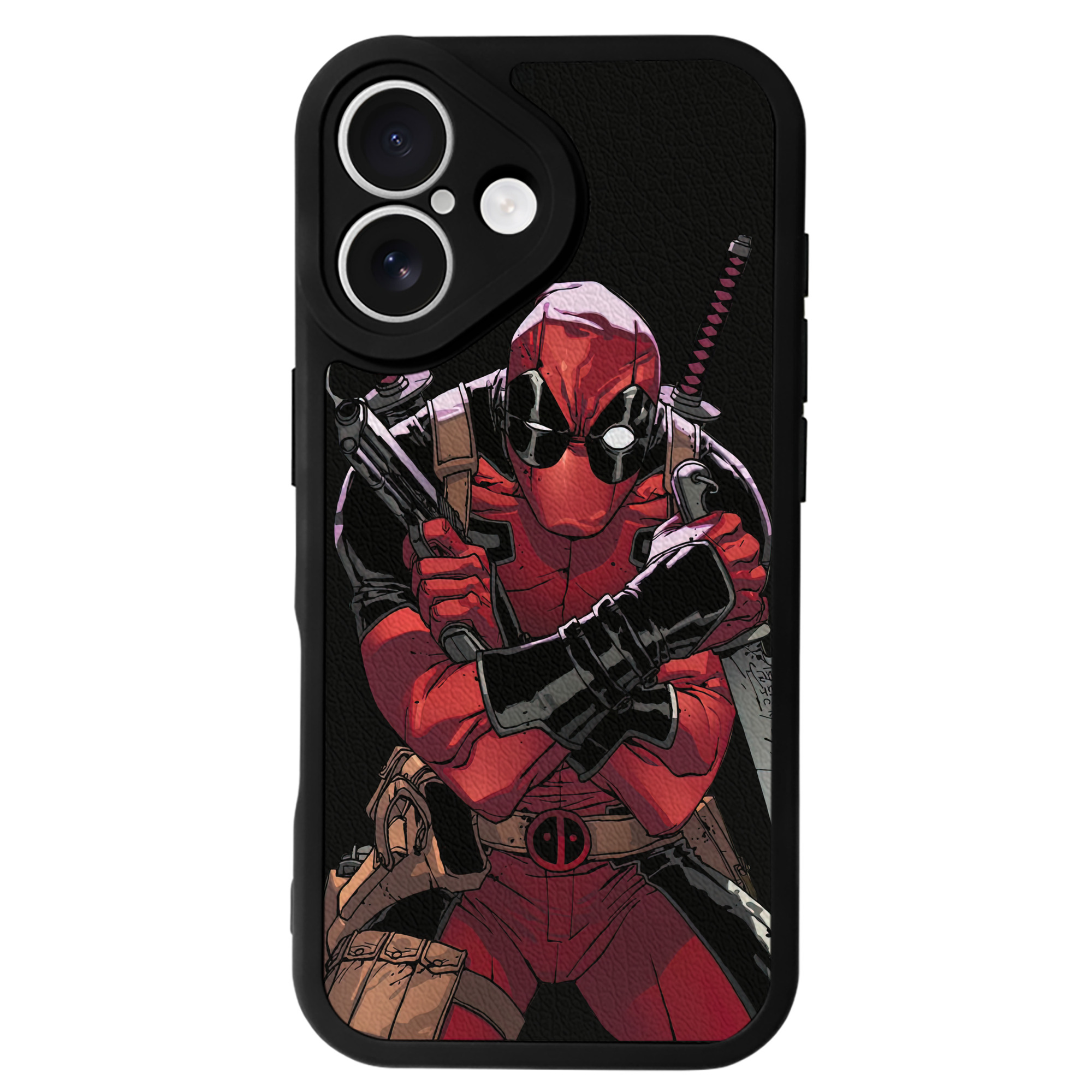 （画像用） Deadpool デッドプール 【iPhone 16シリーズ対応】シリコンスマホケース（レザー調） 材質：シリコン